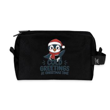 Salutations sympas au moment de Noël – Penguin - Trousse de toilette en tissu recyclé - noir - Devant