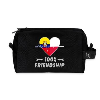 Ecuador und Polen 100% Freundschaft - Recycelte Kulturtasche - Schwarz - Vorne