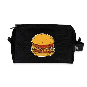 Colorful image of a hamburger bun. - Recycled Toiletry Zip Bag - black - Front