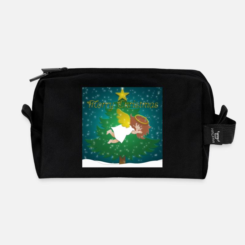 Sleeping Angel - Recycled Toiletry Zip Bag - black