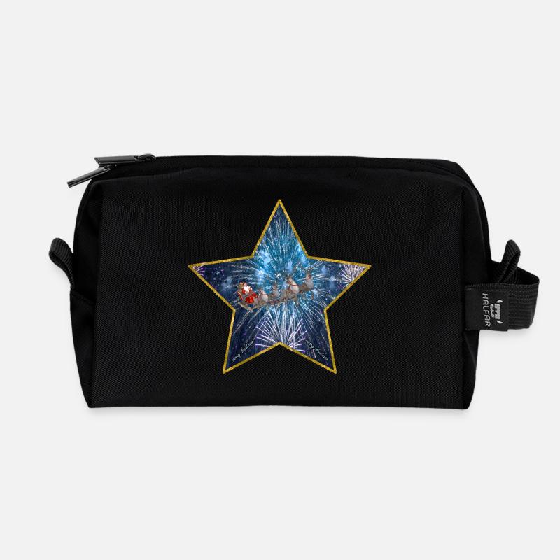 merry christmas version 3 - Recycled Toiletry Zip Bag - black