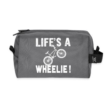 BMX bike fun Wheelie - Recycelte Kulturtasche - Anthrazit - Vorne