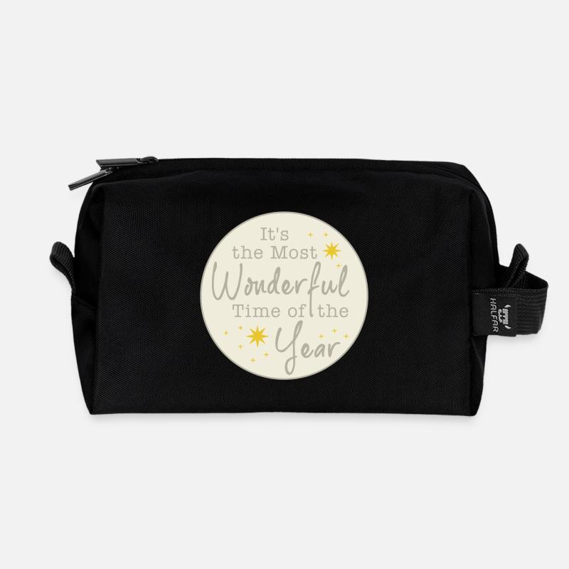 ItsTheMostWonderfulTime - Christmas - Recycelte Kulturtasche - Schwarz