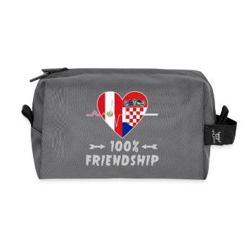 Peru and Croatia 100% friendship - Recycled Toiletry Zip Bag - anthracite - Front