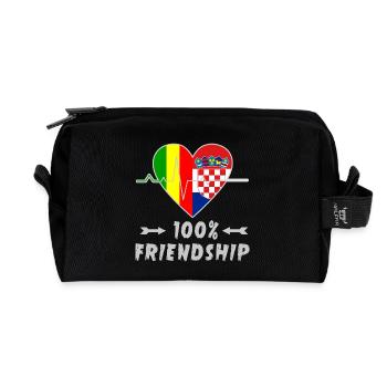 100 % amitié entre le Mali et la Croatie - Trousse de toilette en tissu recyclé - noir - Devant