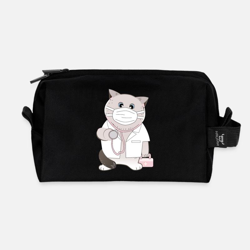 Katzendoktor - Recycelte Kulturtasche - Schwarz