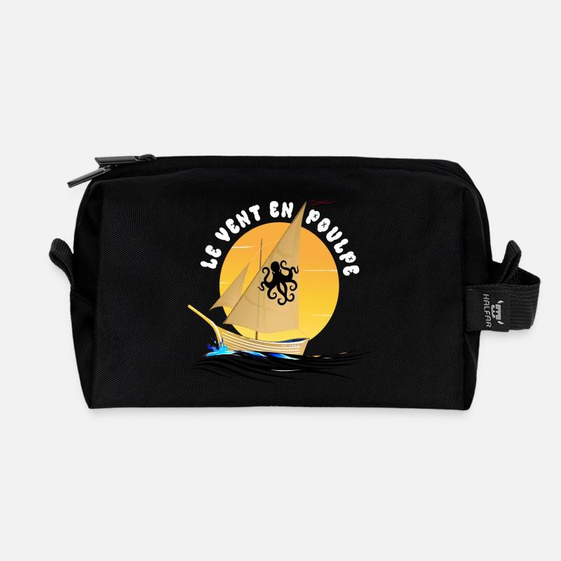 Boot mit dem Wind in Oktopus made in Marseille - Recycelte Kulturtasche - Schwarz