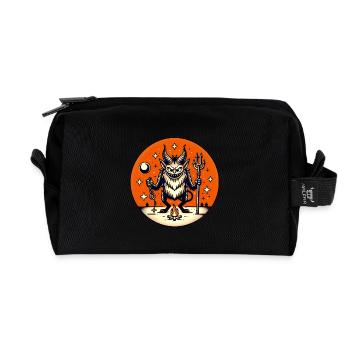 Krampus Nuit Espièglerie Illustration - Trousse de toilette en tissu recyclé - noir - Devant