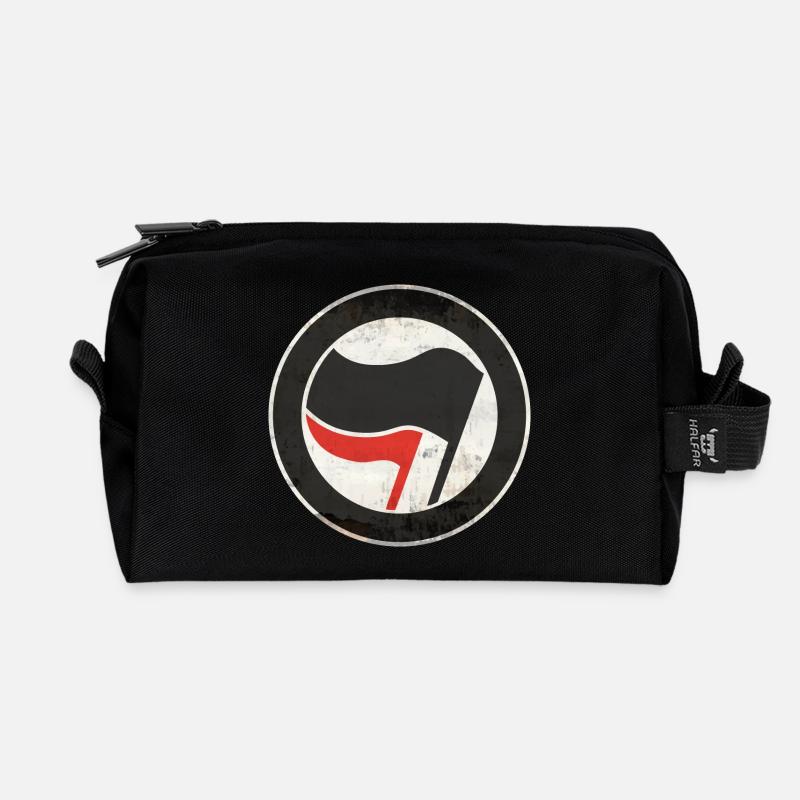 ANTIFA - Recycled Toiletry Zip Bag - black
