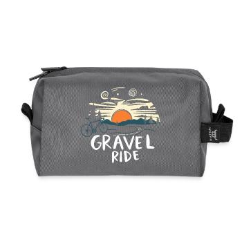 Gravel Ride - A Gift for a Cyclist - Recycled Toiletry Zip Bag - anthracite - Front