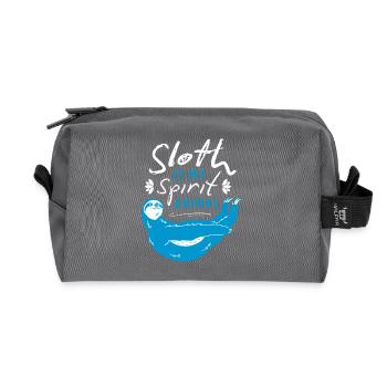 Animal spirituel paresseux – Chill & Relax - Trousse de toilette en tissu recyclé - anthracite - Devant