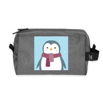 Poster Penguin Antarctica South Pole Winter Kids Decoration - Recycled Toiletry Zip Bag - anthracite - Front