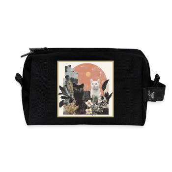 cats collage - Recycelte Kulturtasche - Schwarz - Vorne