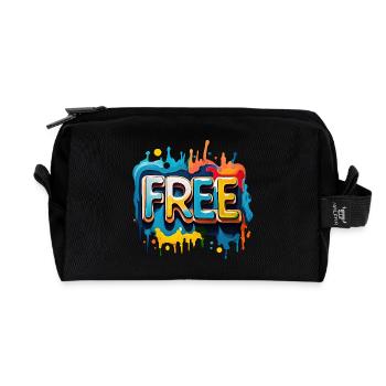 Freei, Libre, Liberté - Trousse de toilette en tissu recyclé - noir - Devant