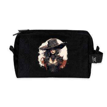 Emo Cowboy Steampunk Fille - Trousse de toilette en tissu recyclé - noir - Devant