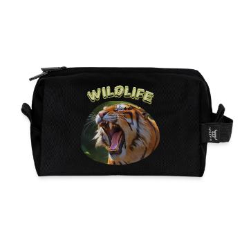 Tigre de la faune - Trousse de toilette en tissu recyclé - noir - Devant