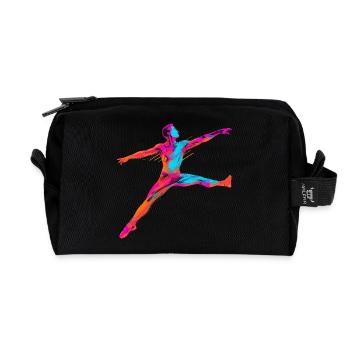 Danseur de ballet masculin Synthwave - Trousse de toilette en tissu recyclé - noir - Devant
