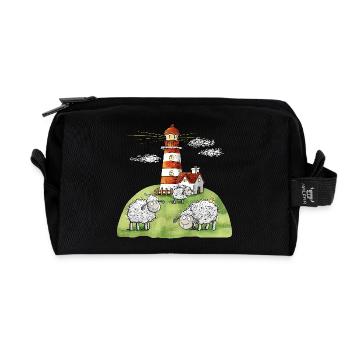 Leuchtturm und Schafe I Nordsee Ostsee Küste - Recycelte Kulturtasche - Schwarz - Vorne
