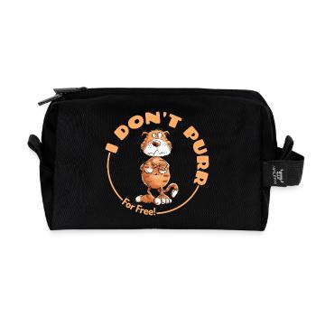 Grumpy I Don't Purr Cat Saying Cats - Recycled Toiletry Zip Bag - black - Front
