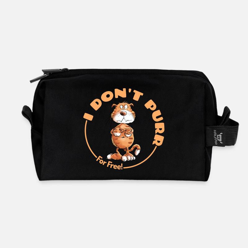Mürrische I Don't Purr Katze Spruch Katzen - Recycelte Kulturtasche - Schwarz