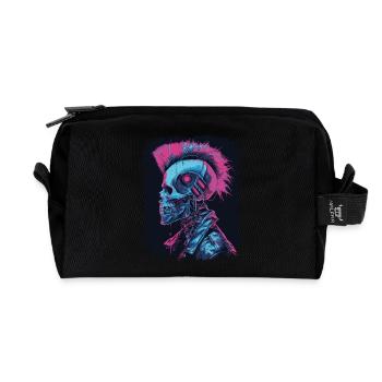 Horreur Punk Zombie cyborg - Trousse de toilette en tissu recyclé - noir - Devant