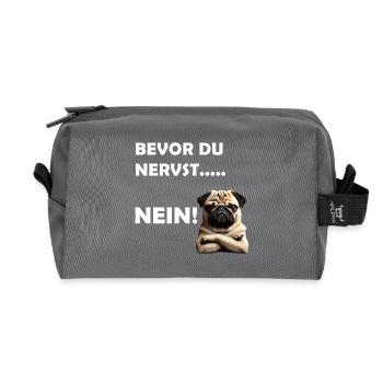 Bevor du nervst... Nein! - Recycelte Kulturtasche - Anthrazit - Vorne