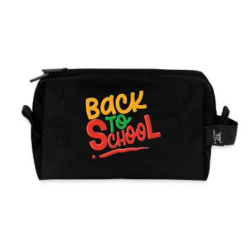 Back To School - Recycled Toiletry Zip Bag - black - Front