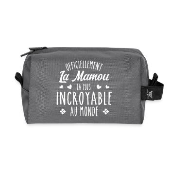 Officiellement La Mamou Incroyable - Trousse de toilette en tissu recyclé - anthracite - Devant