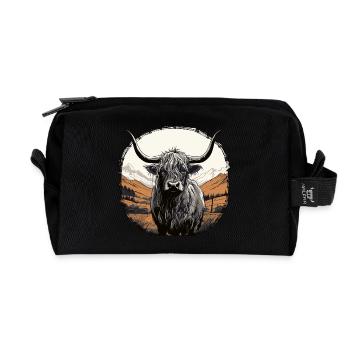 Schottisches Hochlandrind - Recycelte Kulturtasche - Schwarz - Vorne
