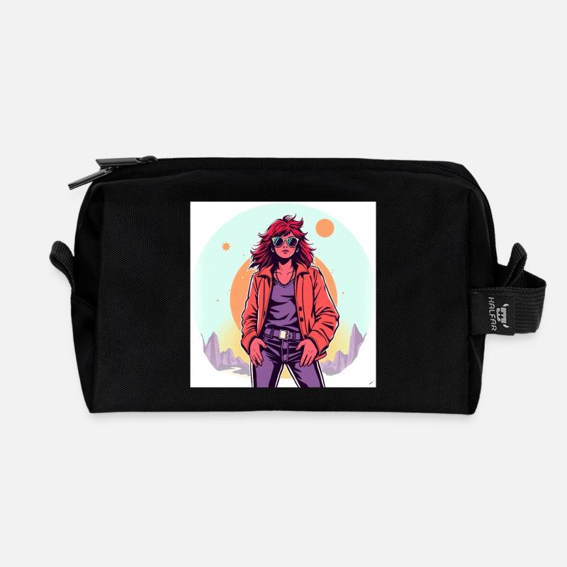 90‘s Style - Recycelte Kulturtasche - Schwarz