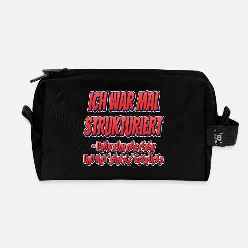 Ich war mal strukturiert… - Recycelte Kulturtasche - Schwarz