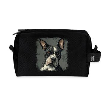 Bull terrier - Trousse de toilette en tissu recyclé - noir - Devant