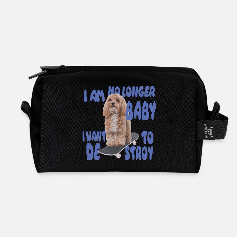 Skater Dog Meme – No Longer Baby - Recycelte Kulturtasche - Schwarz