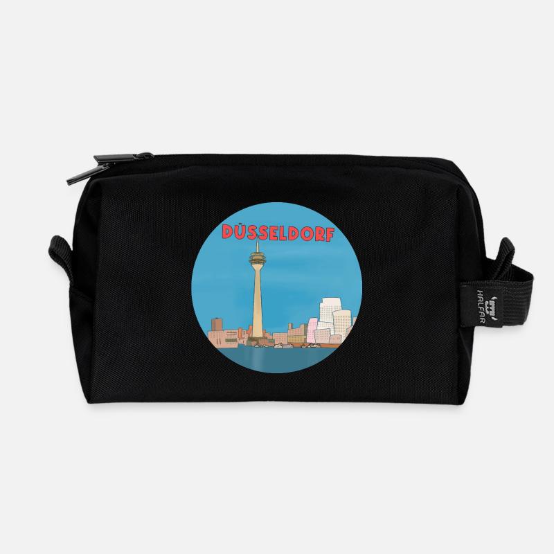 Deutsche Stadt Düsseldorf - Recycelte Kulturtasche - Schwarz