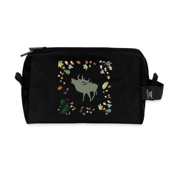 Hirsch mit Herbstlaub - Recycelte Kulturtasche - Schwarz - Vorne