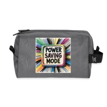 Power Saving Mode - Recycled Toiletry Zip Bag - anthracite - Front