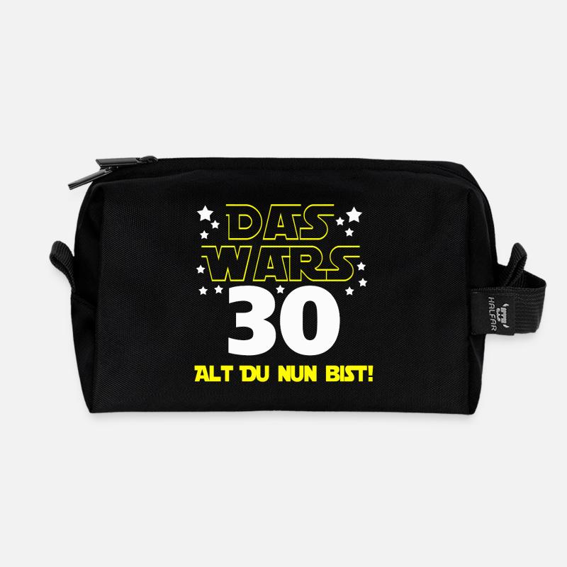 30. Geburtstag , 30 Das wars Alt Du nun Bist ! - Recycelte Kulturtasche - Schwarz