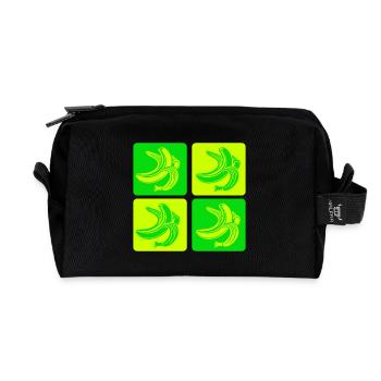 Abstract Bananas Pop Art Design - Recycled Toiletry Zip Bag - black - Front