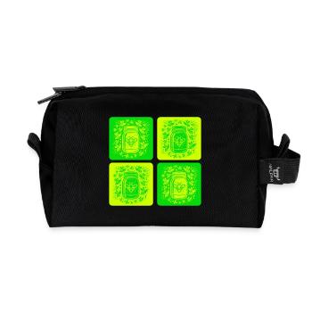 Vintage Honey & Bees Design - Recycled Toiletry Zip Bag - black - Front