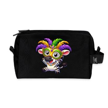 Mardi Gras Zebra Maske Karneval Verkleidung - Recycelte Kulturtasche - Schwarz - Vorne