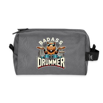 Knallharter Schlagzeuger Capybara cool Geschenk - Recycelte Kulturtasche - Anthrazit - Vorne