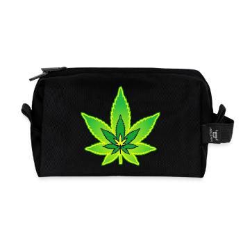 Cannabisblatt - Hanfblatt - Marihuana - Recycelte Kulturtasche - Schwarz - Vorne