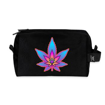 Cannabisblatt - Hanfblatt - Marihuana - Recycelte Kulturtasche - Schwarz - Vorne