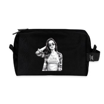 Love yourself - Recycelte Kulturtasche - Schwarz - Vorne