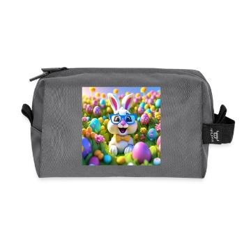 Easter, Easter, Happy Easter, Chocolate Eggs - Recycled Toiletry Zip Bag - anthracite - Front