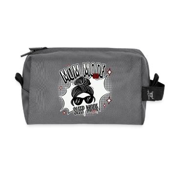 Mom Mode On – Sleep Mode Off - Recycled Toiletry Zip Bag - anthracite - Front