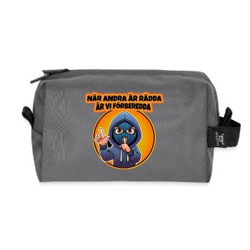 Metro Finance Merch mit orangefarbenem Hintergrund - Recycelte Kulturtasche - Anthrazit - Vorne