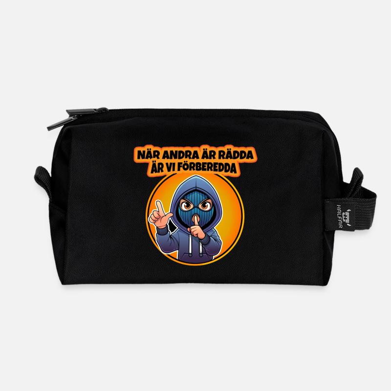 Metro Finance Merch mit orangefarbenem Hintergrund - Recycelte Kulturtasche - Schwarz