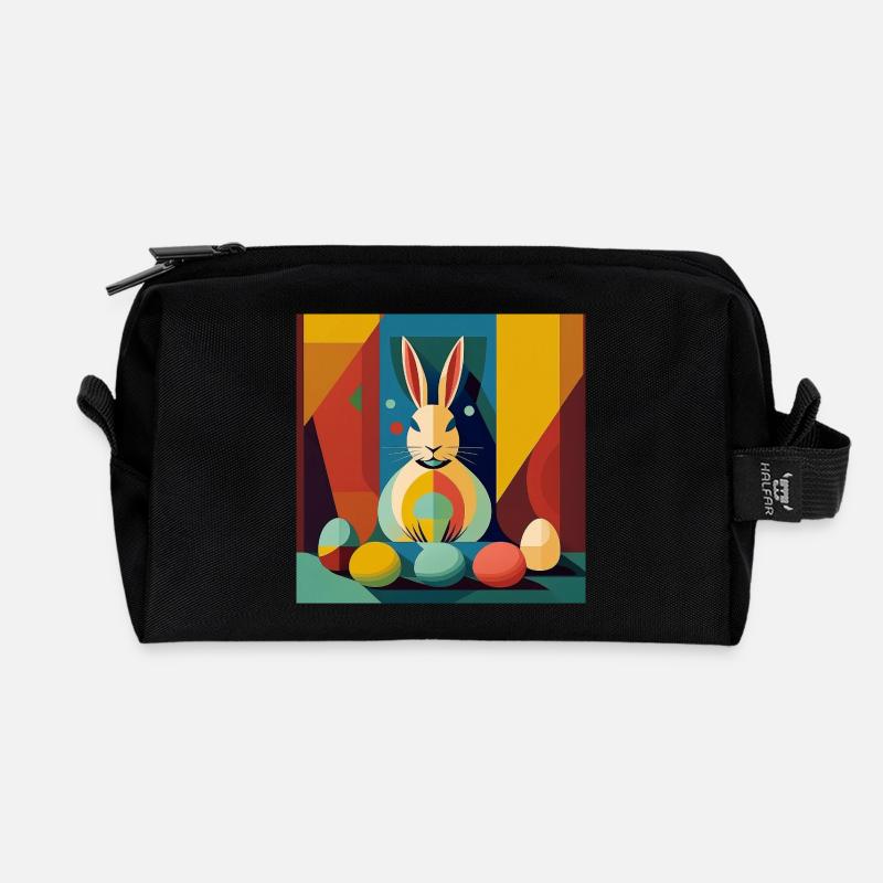 Osterhase No.01 - Recycelte Kulturtasche - Schwarz