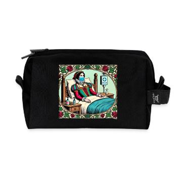 Funny Medieval Princess in Quarantine - Recycled Toiletry Zip Bag - black - Front
